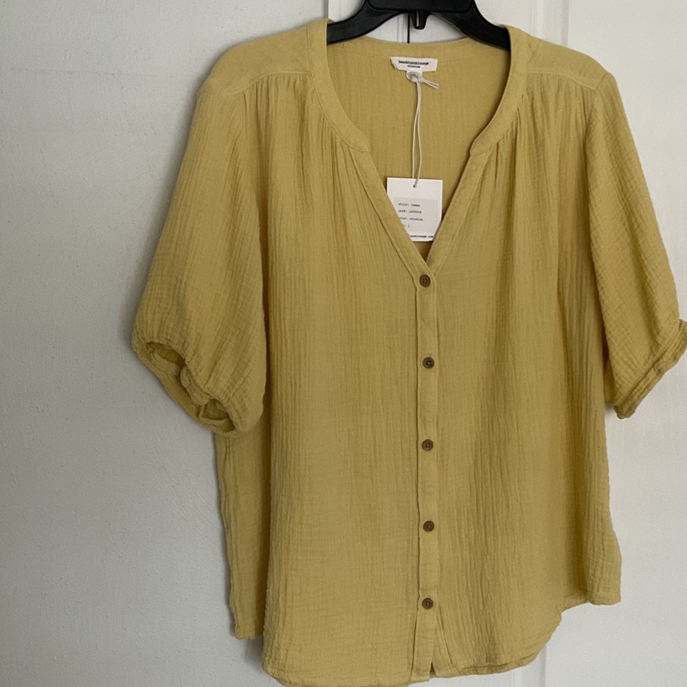 BeachLunchLounge Yellow Button-Up Top